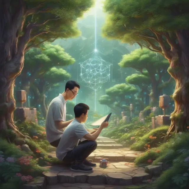 Wei Dai, depicted as a gardener nurturing Ethereum