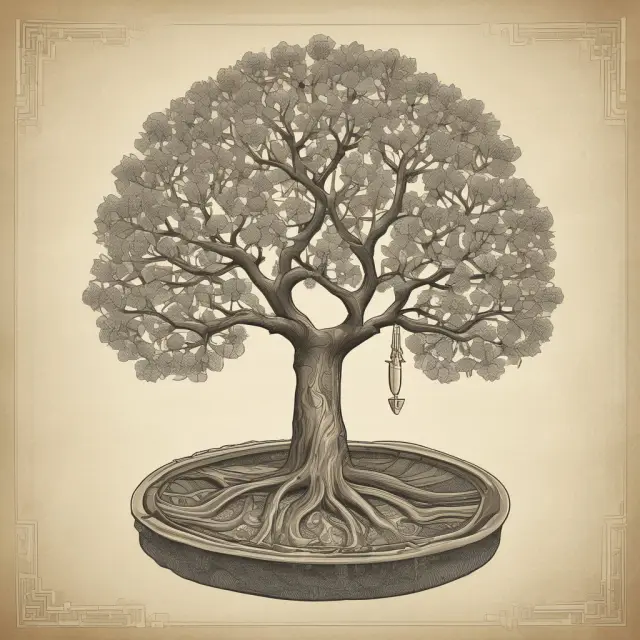 A Wei Dai seedling emerging from a digital globe, representing the origin and influence of his groundbreaking contributions to cryptography and digital currencies.