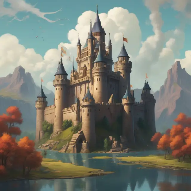 Fortified castle securing Ether tokens in a moat, representing security and privacy concerns for Wei