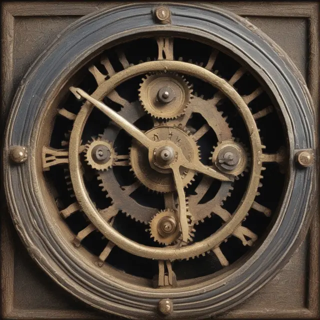 Weathered clock gears represent WAL