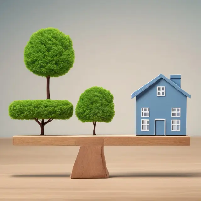 Three mortgages with varying maturities on a balance beam representing mortgage-backed securities, indicating weighted average maturity