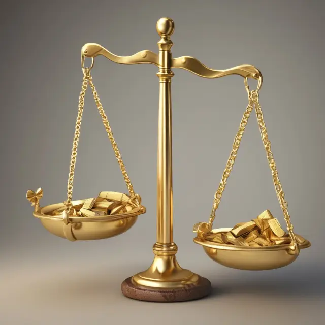 Golden scales balanced with mortgage-backed securities representing varying loan maturities and their percentage weights.