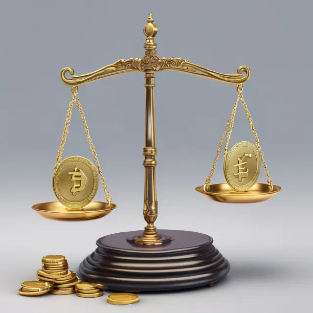 Scales balanced with Euros and XOF coins, representing their fixed exchange rate.