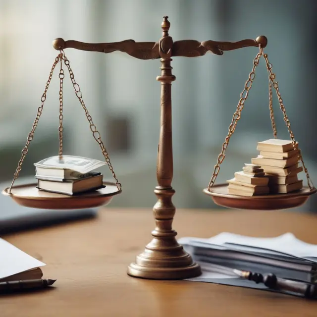 An image of a balance scale illustrating the risks of wet loans, showing a mortgage contract on one side and an hourglass on the other