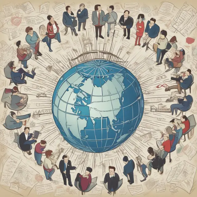 Globe symbolizing global education, Wharton logo spinning, bridge of alumni connecting China