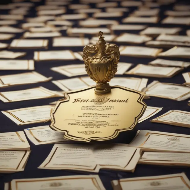 Golden Wharton diploma with graduates in suits, signifying the prestigious business school