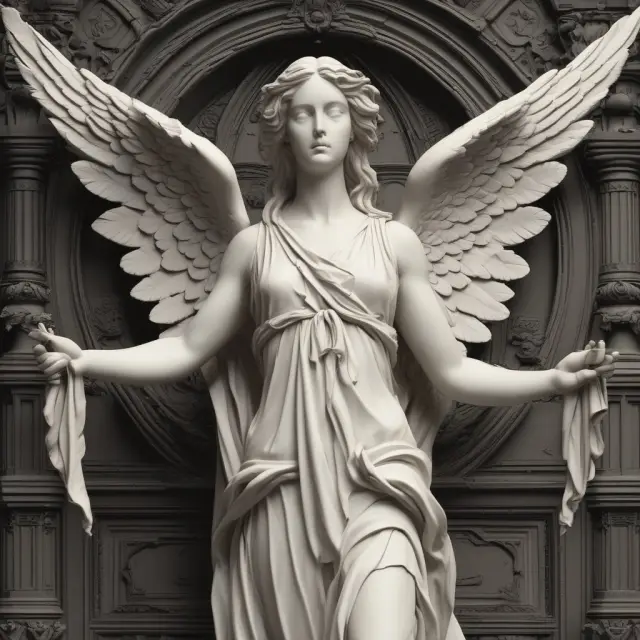 An angelic figure representing a third-party middleman, offering guidance and protection to investors while navigating the intricacies of widely held fixed investment trusts