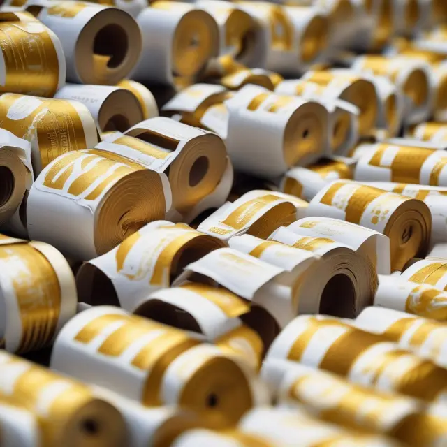 A skilled artisan adds labels to a long roll of consumer products under various brand names, signifying the growth and diversification of private label offerings