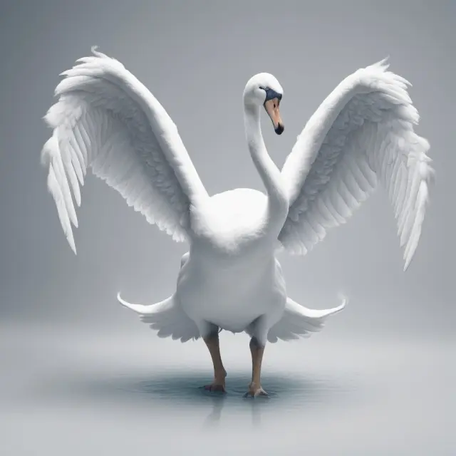 An old white elephant morphing into a graceful white swan represents businesses transitioning from self-management to using white label services for better offerings and customer satisfaction.