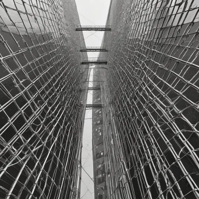 A safety net with various industries (construction, energy, technology, healthcare) falling through it being caught by surplus lines insurance