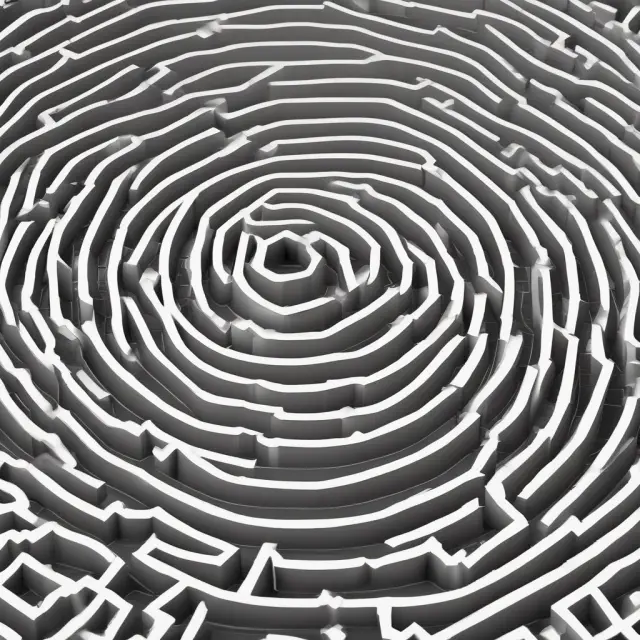 An intricate labyrinth symbolizing white list states where admitted insurers navigate partnerships with unlicensed, non-admitted surplus line insurers.