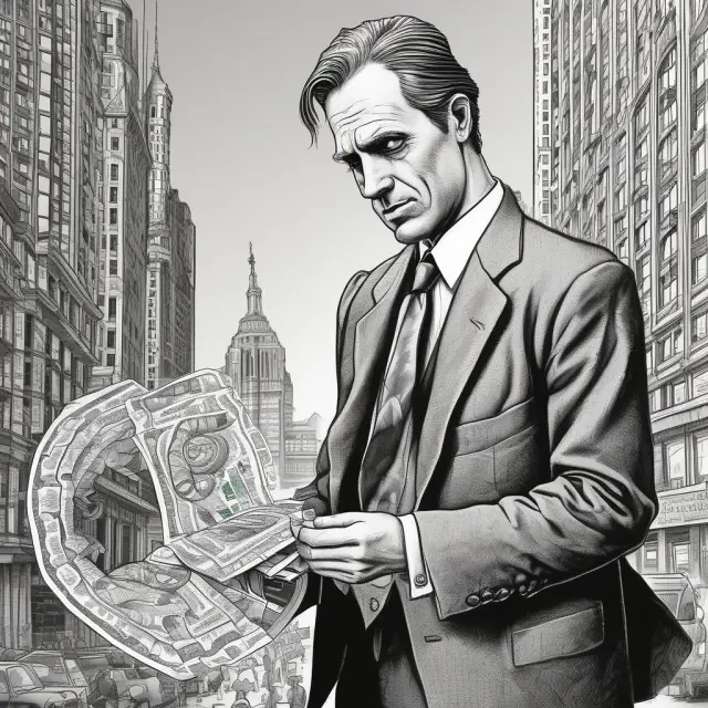 An image of white-collar criminals weaving an intricate web representing deceitful financial activities