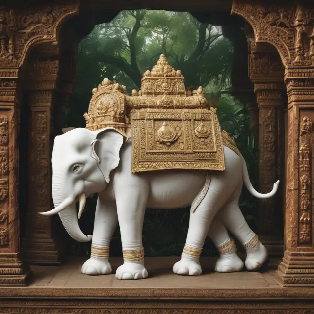 An ancient Siamese king presents a white elephant as a symbolic, yet costly gift to a loyal subject