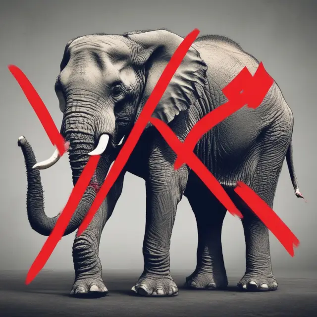 An elephant with an 