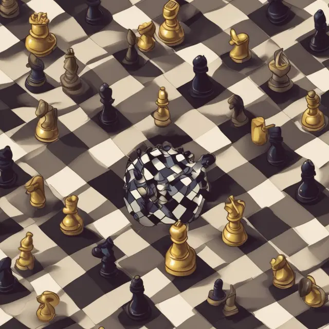 Chessboard populated by corporate entities undergoing hostile takeovers. Some pieces surrender while others conquer.