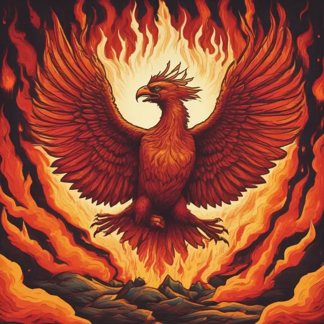 A phoenix rising from flames symbolizes the financial revival of companies through whitewash resolutions