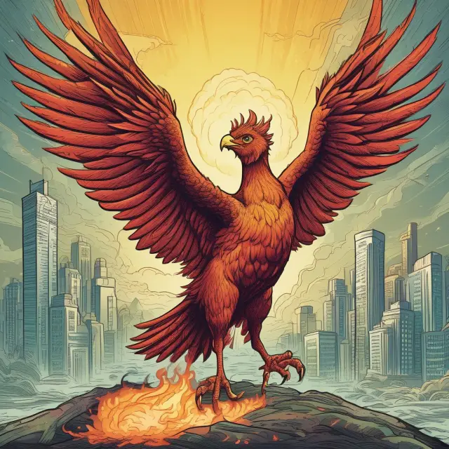 A mythical insurance phoenix rises, symbolizing annuity due
