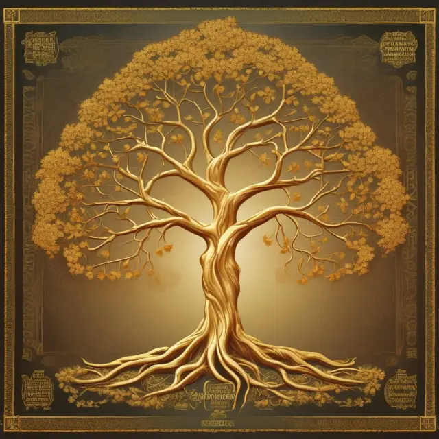 Golden tree with annuity fruits symbolizing guaranteed income security for institutional retirees