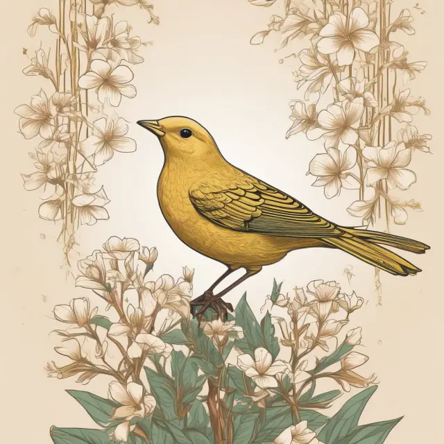 Golden bird nurturing annuity plants, illustrating the growth of whole life annuity investments