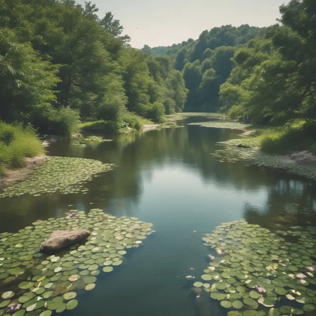 Retirees enjoying a peaceful river of guaranteed income from whole life annuities, contrasted by pension plans, mutual funds, and IRAs/401(k)