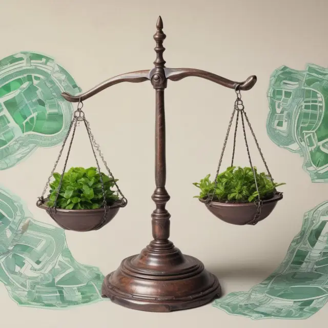 Scales representing environmental impact and financial success balanced by a whole-life cost analysis