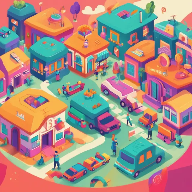 A bustling marketplace filled with interconnected lenders and investors exchanging whole loans, which are converted into securities and sold to other participants