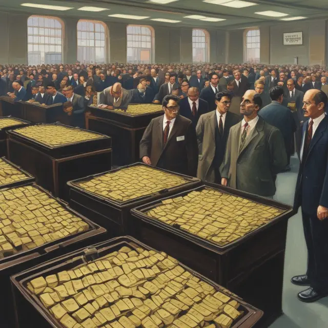 Institutional portfolio managers scrutinizing loan offers in a busy trading environment