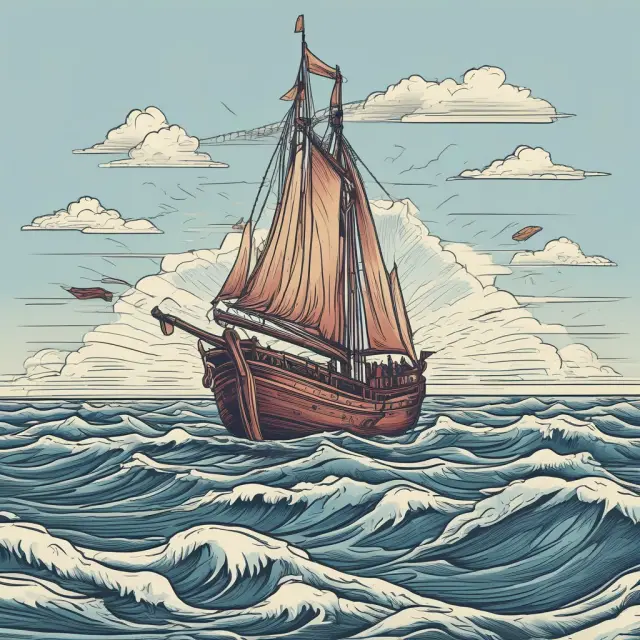 A wholesale broker skillfully steering a small boat filled with business owners towards stable coverage options in turbulent insurance waters.