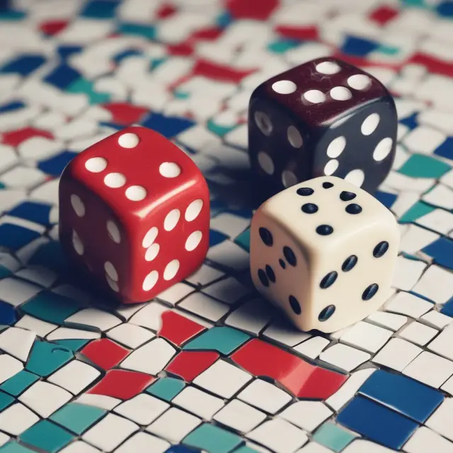 A pair of dice, one labeled 