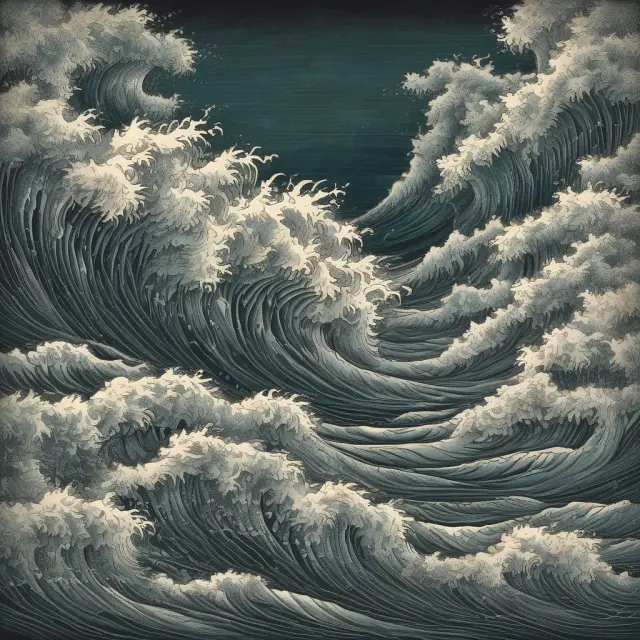 Banks and corporations depicted as vessels navigating stormy seas to secure vital short-term financing, emphasizing the unpredictability of wholesale funding sources during interest rate fluctuations