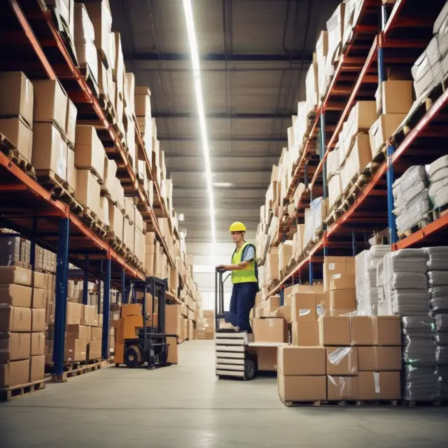 A wholesaler and distributor compete on a racetrack, with the wholesaler carrying crates of goods for bulk purchases, while the distributor carries boxes for direct consumer sales