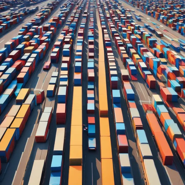 A person symbolizing a wholesaler stands on a bridge, connecting manufacturers and retailers in an efficient supply chain