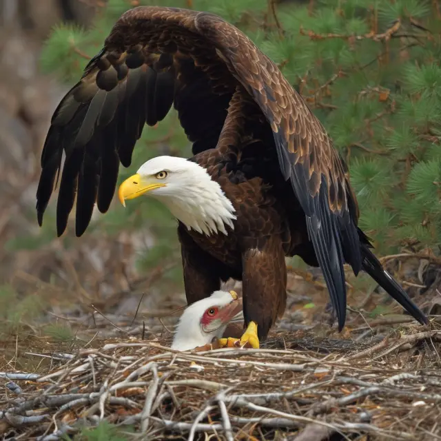 An eagle nurturing its young from an assortment of eggs symbolizes the acquisition process and subsequent growth through integration