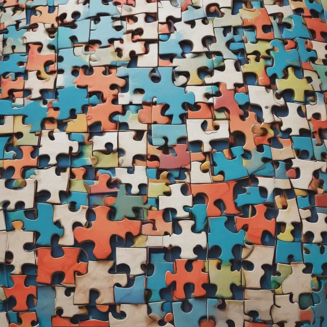 Parent company represented by large, central piece, connected to smaller, colorful puzzle pieces symbolizing WOSs