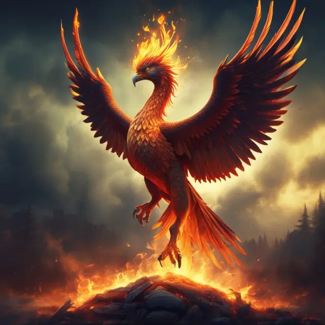 An image of a phoenix emerging from flames, representing Energy Northwest
