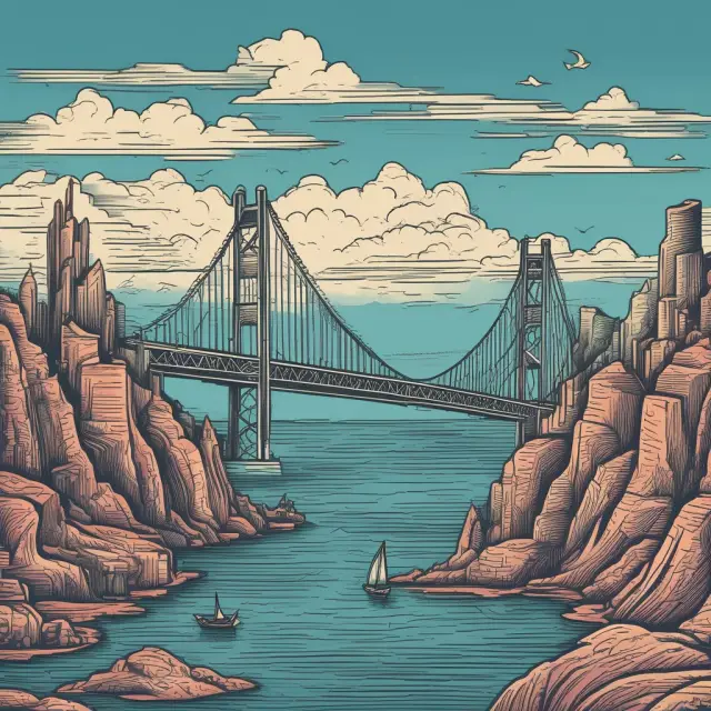 An underwriter connecting issuers with secondary market buyers, illustrated as a bridge amidst waves of investor orders