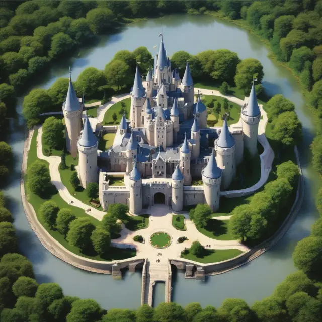 A castle guarded by four economic moats: intangible assets (patents, brands), cost advantages, efficient scale, and switching costs.