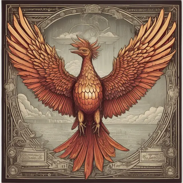 A phoenix, representing intangible assets, rises from a wide economic moat formed by patents and strong brands.