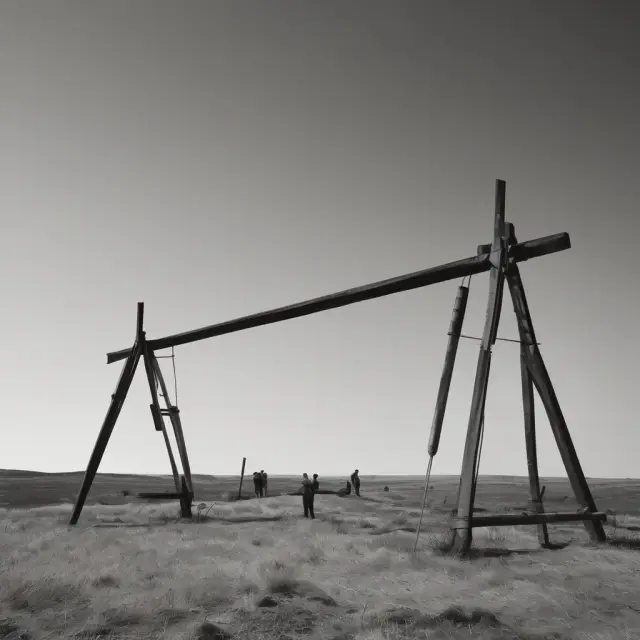 Seesaw illustration symbolizing stock price fluctuations during wide-ranging financial days