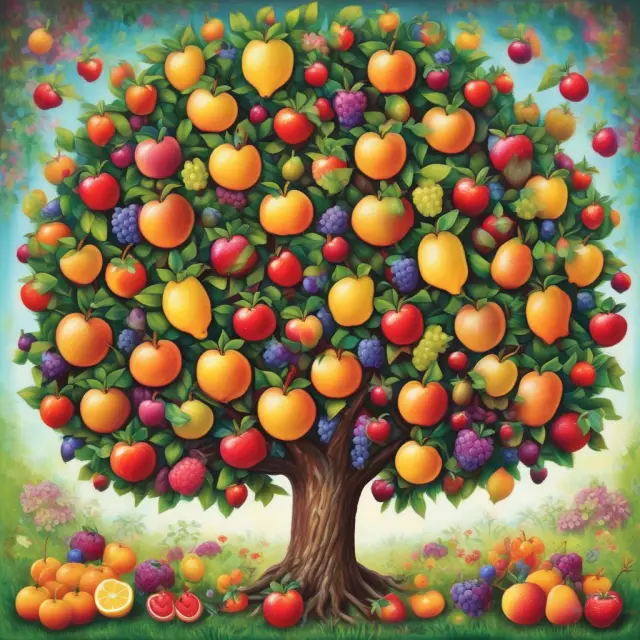 Image of a full fruit tree representing a successful wide variety strategy in retail.