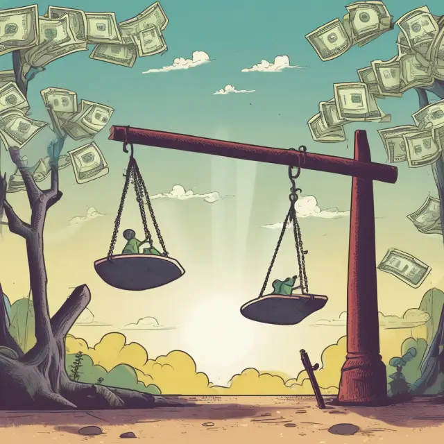 An imaginary seesaw with cash market on one side and futures market on the other, symbolizing the balance of basis