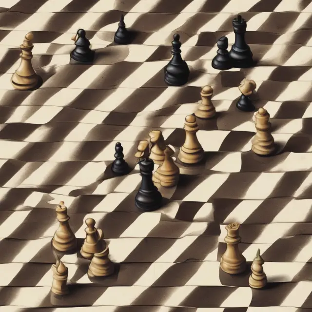 Trader navigating basis risk with chessboard illustrating two pieces: one representing basis risk, another showcasing hedging strategies