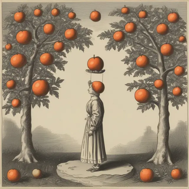 An image of a person juggling oranges symbolizing widow-and-orphan stocks and apples representing growth stocks, emphasizing the balance between risk, stability, and returns in investing.