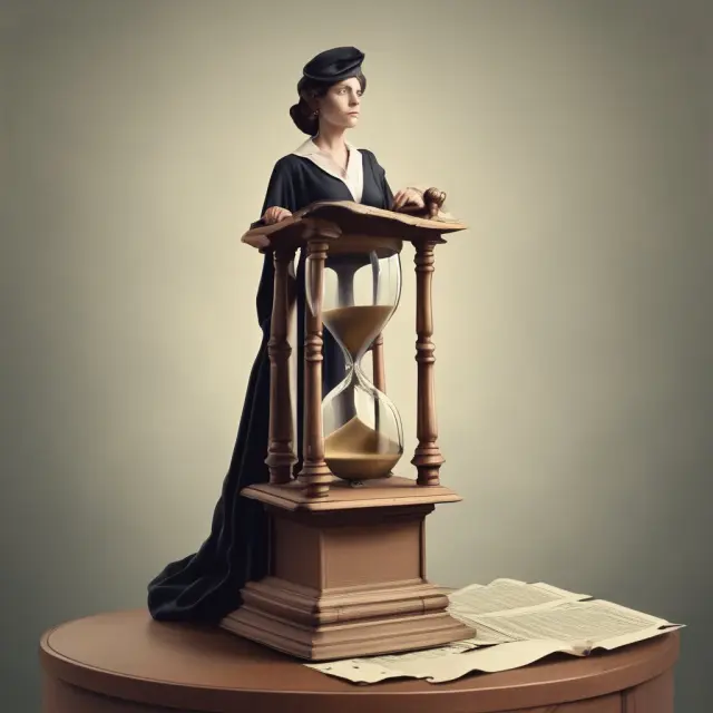 Widow on an hourglass, representing the temporary nature of a widow