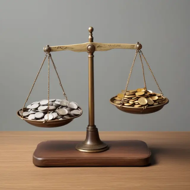 A balance with coins symbolizing test assumptions on one side and limitations on the other, both sides poised for comparison