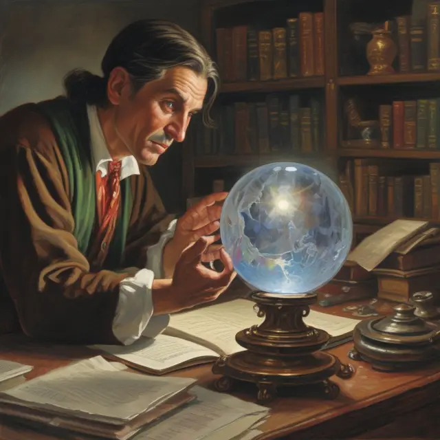 Trader examines extended market hours for favorable Treasury bond prices using a crystal ball