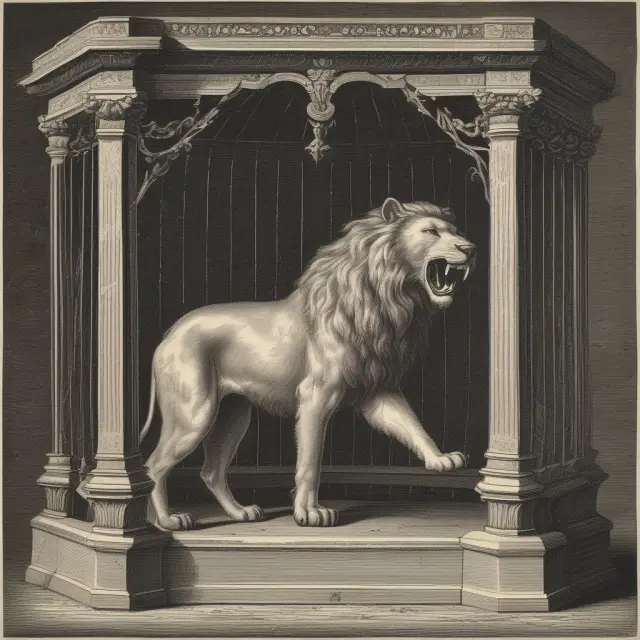 A wildcat morphing into a lion, illustrating the transition from unregulated banking to the National Bank Act of 1863, bringing consistency and stability.