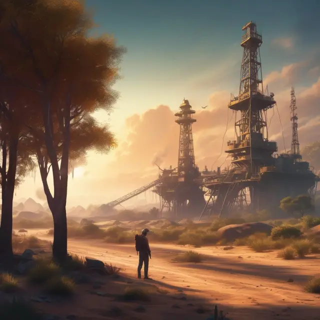 An intrepid explorer drills in untamed lands to unearth valuable oil reserves, boosting overall production