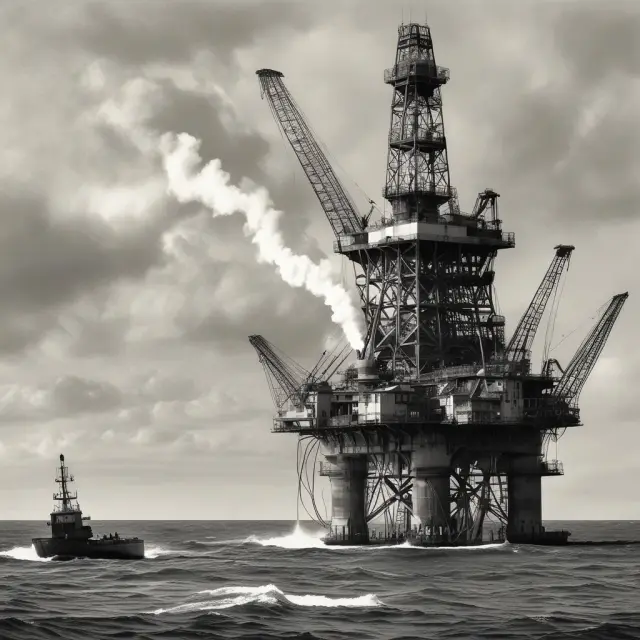An oil rig drilling down into the earth, symbolizing SEC