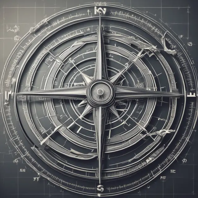 An intricate compass with the DMI